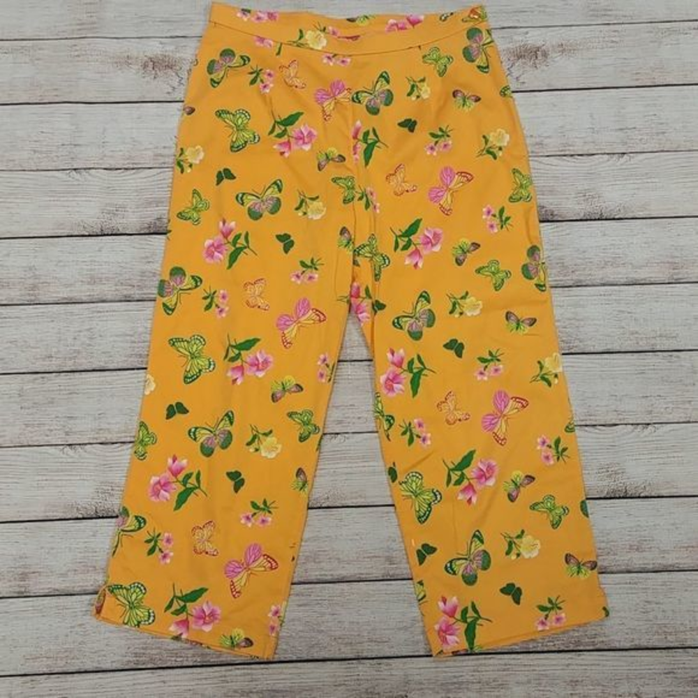 Pappagallo Orange Butterfly Capris‎